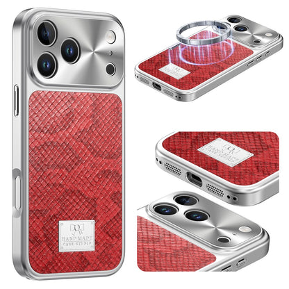 For iPhone 18 Pro / 17 Pro Magnetic Case Snake Pattern Anti-Scratch PU Leather + PC + TPU Phone Cover