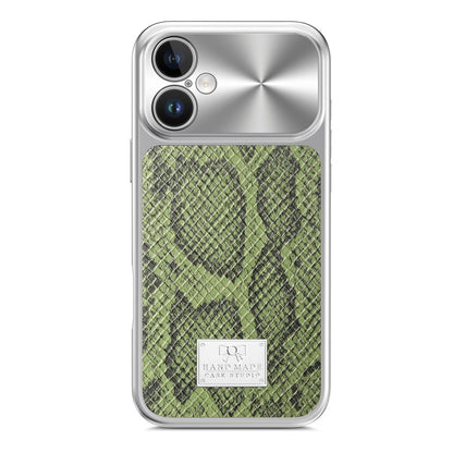 For iPhone 17 Magnetic Case Snake Pattern Anti-Scratch PU Leather + PC + TPU Phone Cover