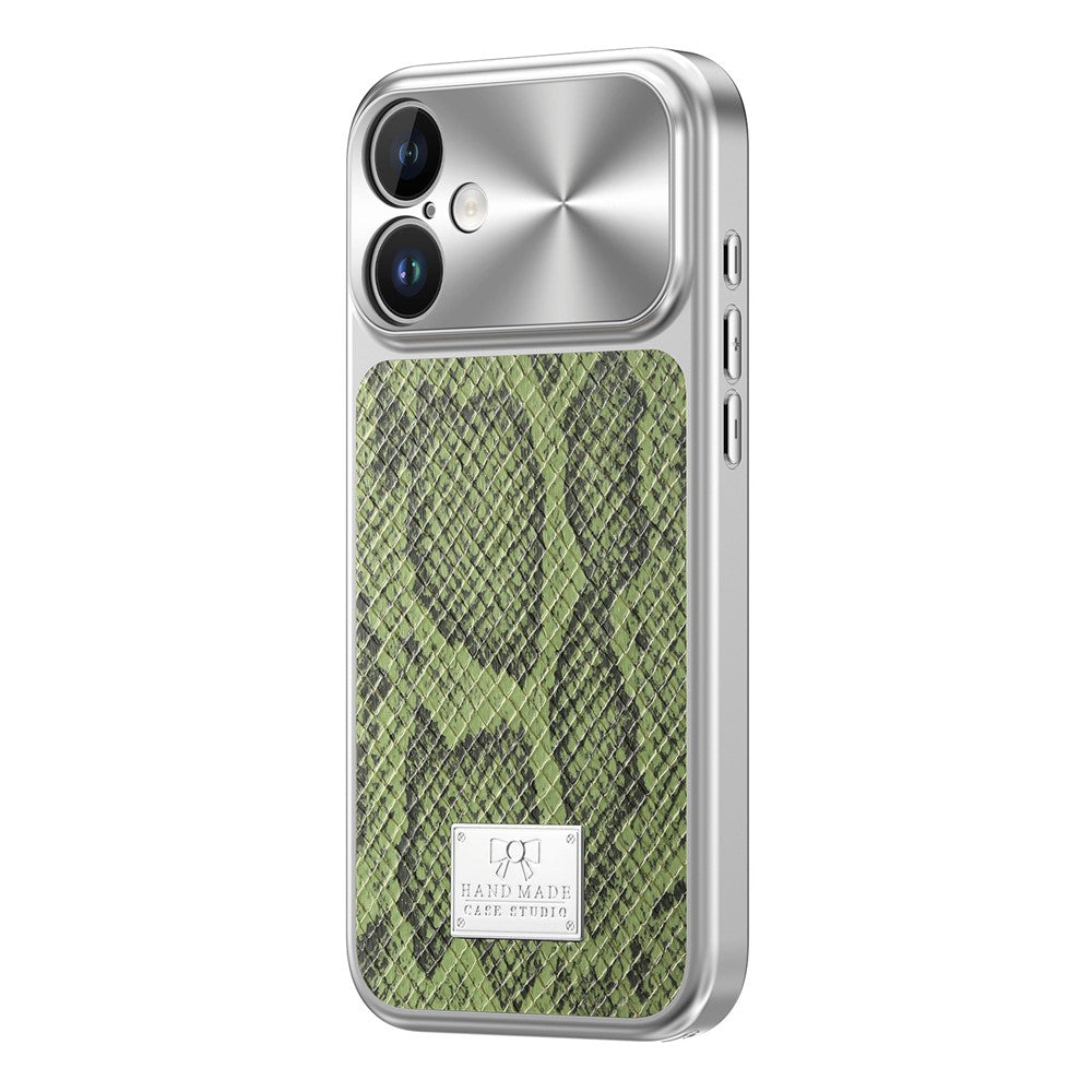 For iPhone 17 Magnetic Case Snake Pattern Anti-Scratch PU Leather + PC + TPU Phone Cover