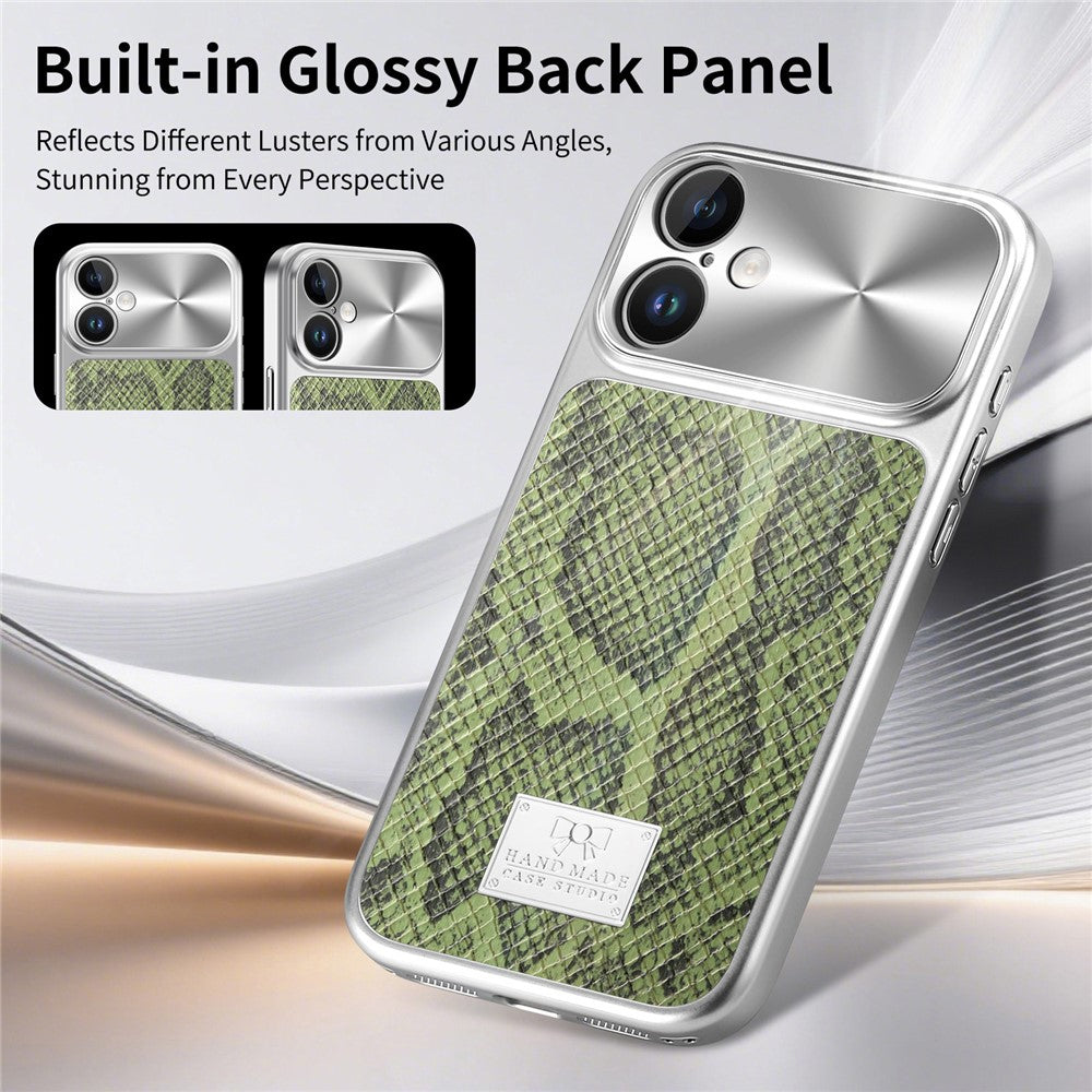 For iPhone 17 Magnetic Case Snake Pattern Anti-Scratch PU Leather + PC + TPU Phone Cover