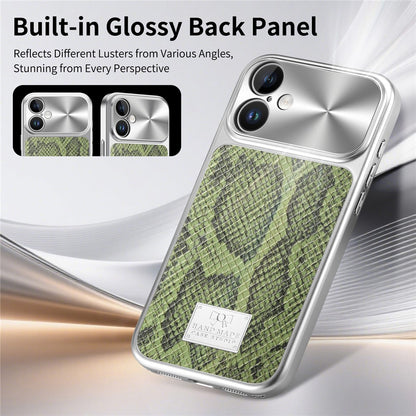 For iPhone 17 Magnetic Case Snake Pattern Anti-Scratch PU Leather + PC + TPU Phone Cover