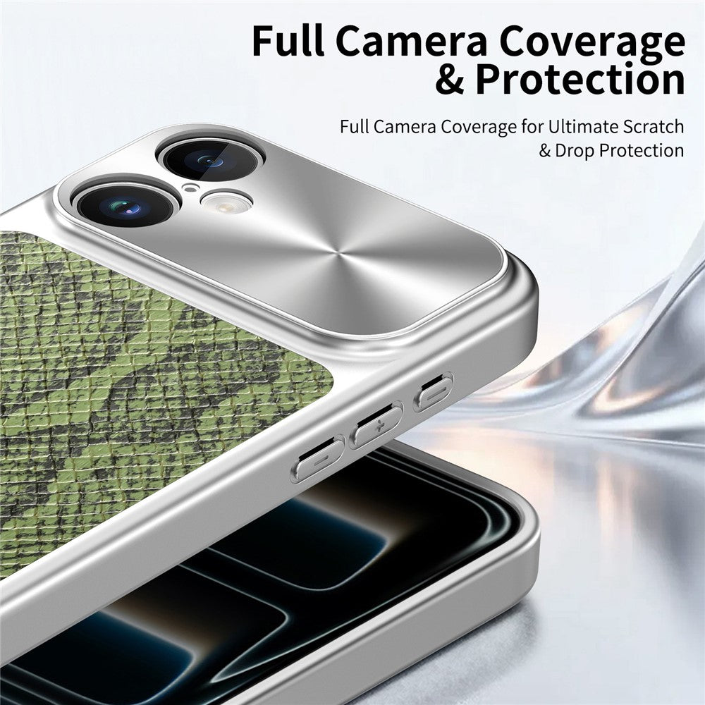 For iPhone 17 Magnetic Case Snake Pattern Anti-Scratch PU Leather + PC + TPU Phone Cover