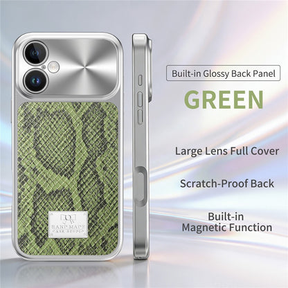 For iPhone 17 Magnetic Case Snake Pattern Anti-Scratch PU Leather + PC + TPU Phone Cover