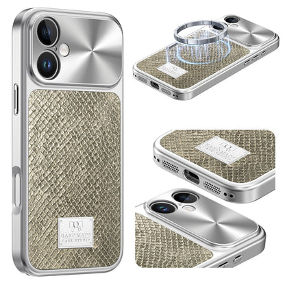 For iPhone 17 Magnetic Case Snake Pattern Anti-Scratch PU Leather + PC + TPU Phone Cover