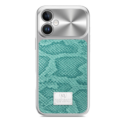 For iPhone 16 Magnetic Case Snake Pattern Anti-Scratch PU Leather + PC + TPU Phone Cover