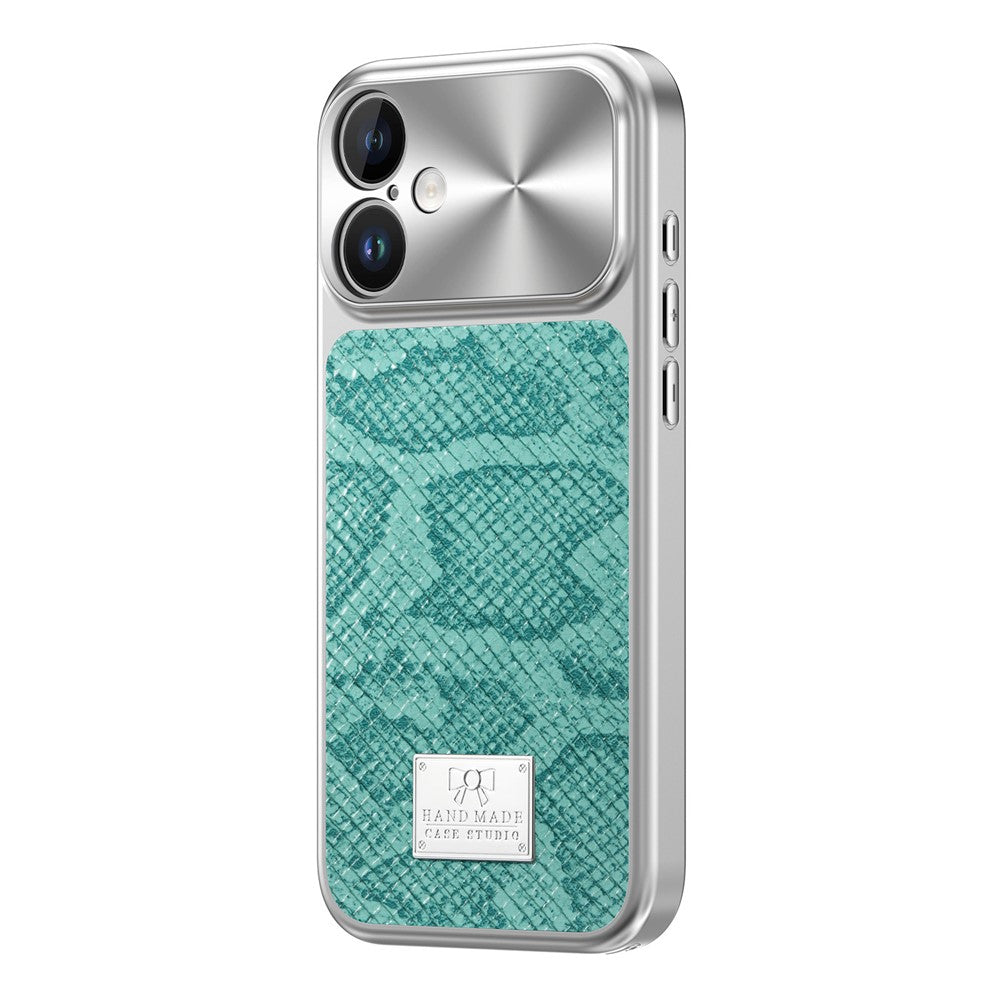 For iPhone 16 Magnetic Case Snake Pattern Anti-Scratch PU Leather + PC + TPU Phone Cover