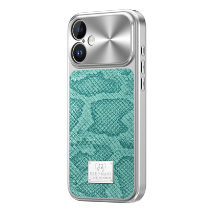 For iPhone 16 Magnetic Case Snake Pattern Anti-Scratch PU Leather + PC + TPU Phone Cover