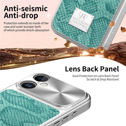 For iPhone 16 Magnetic Case Snake Pattern Anti-Scratch PU Leather + PC + TPU Phone Cover