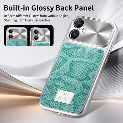 For iPhone 16 Magnetic Case Snake Pattern Anti-Scratch PU Leather + PC + TPU Phone Cover