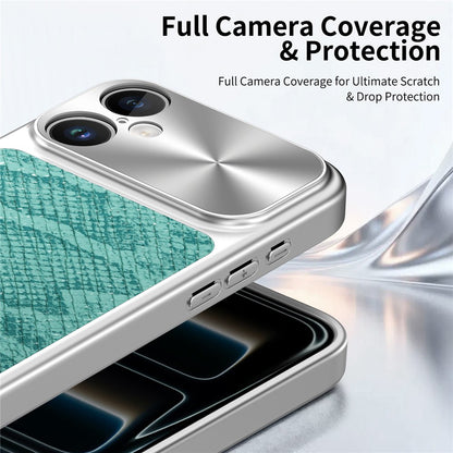 For iPhone 16 Magnetic Case Snake Pattern Anti-Scratch PU Leather + PC + TPU Phone Cover