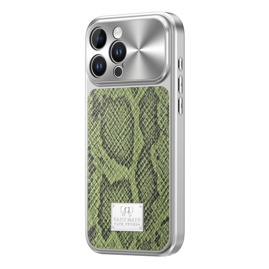For iPhone 16 Pro Magnetic Case Snake Pattern Anti-Scratch PU Leather + PC + TPU Phone Cover