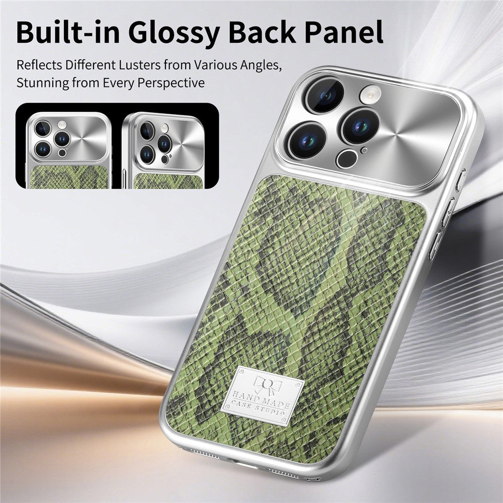 For iPhone 16 Pro Magnetic Case Snake Pattern Anti-Scratch PU Leather + PC + TPU Phone Cover