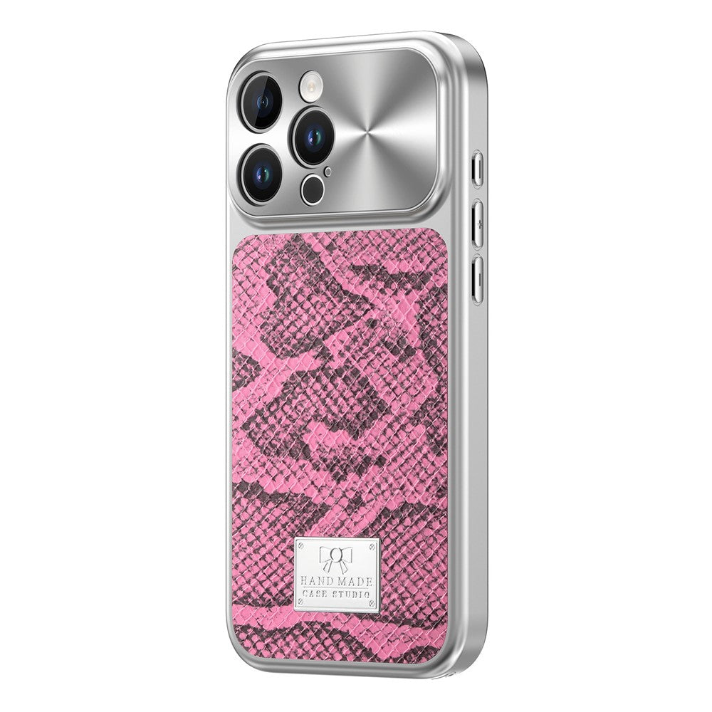 For iPhone 16 Pro Magnetic Case Snake Pattern Anti-Scratch PU Leather + PC + TPU Phone Cover