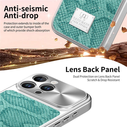 For iPhone 16 Pro Max Magnetic Case Snake Pattern Anti-Scratch PU Leather + PC + TPU Phone Cover