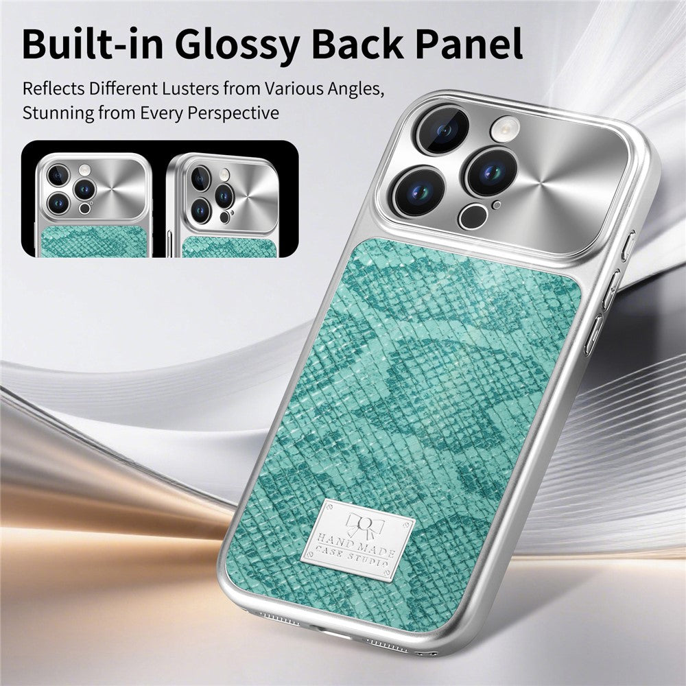 For iPhone 16 Pro Max Magnetic Case Snake Pattern Anti-Scratch PU Leather + PC + TPU Phone Cover
