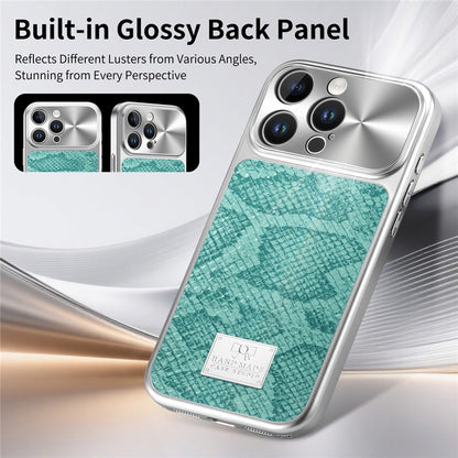 For iPhone 16 Pro Max Magnetic Case Snake Pattern Anti-Scratch PU Leather + PC + TPU Phone Cover