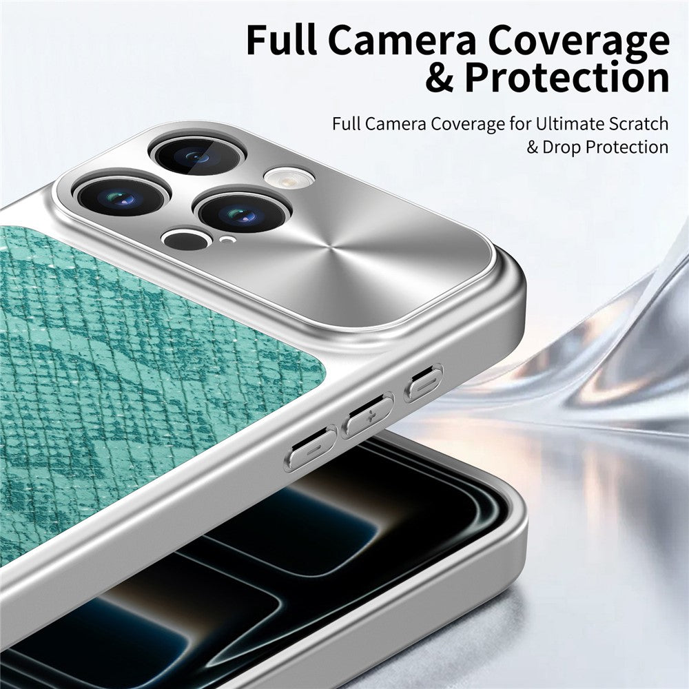 For iPhone 16 Pro Max Magnetic Case Snake Pattern Anti-Scratch PU Leather + PC + TPU Phone Cover
