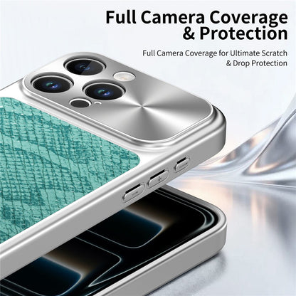 For iPhone 16 Pro Max Magnetic Case Snake Pattern Anti-Scratch PU Leather + PC + TPU Phone Cover