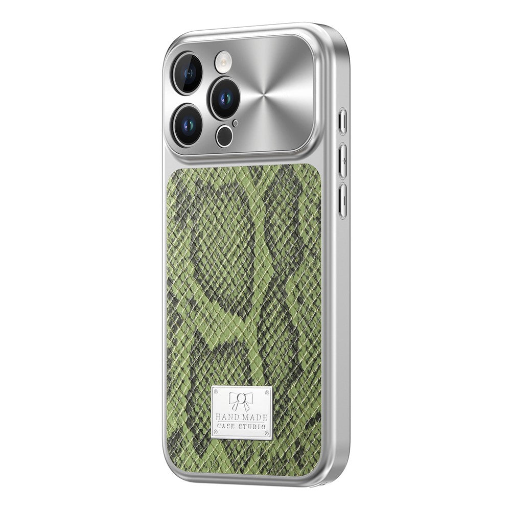 For iPhone 16 Pro Max Magnetic Case Snake Pattern Anti-Scratch PU Leather + PC + TPU Phone Cover