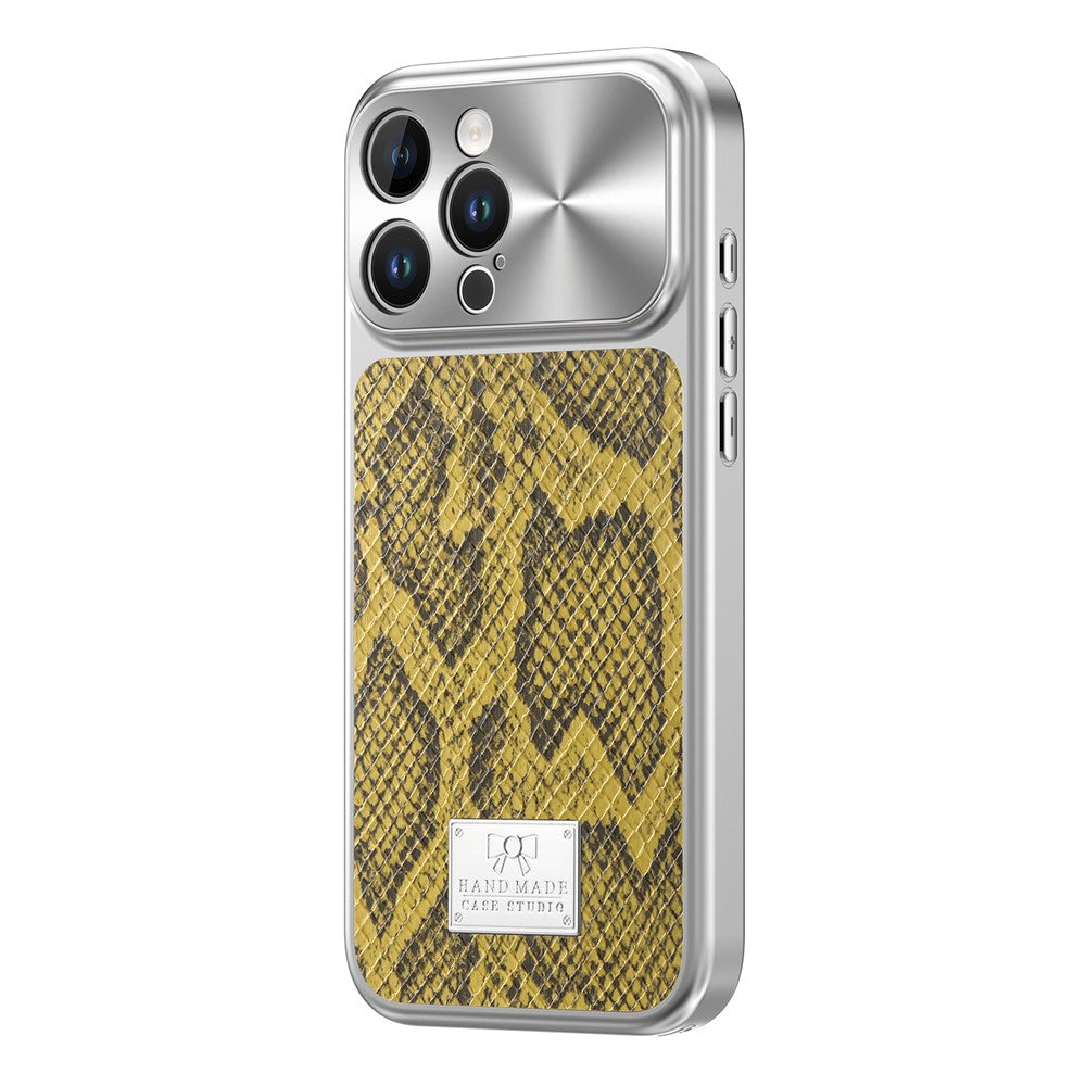 For iPhone 16 Pro Max Magnetic Case Snake Pattern Anti-Scratch PU Leather + PC + TPU Phone Cover