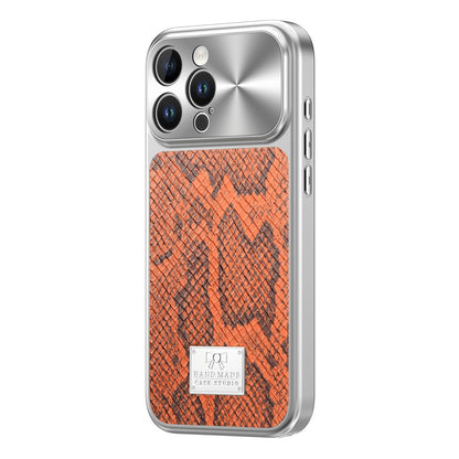 For iPhone 16 Pro Max Magnetic Case Snake Pattern Anti-Scratch PU Leather + PC + TPU Phone Cover