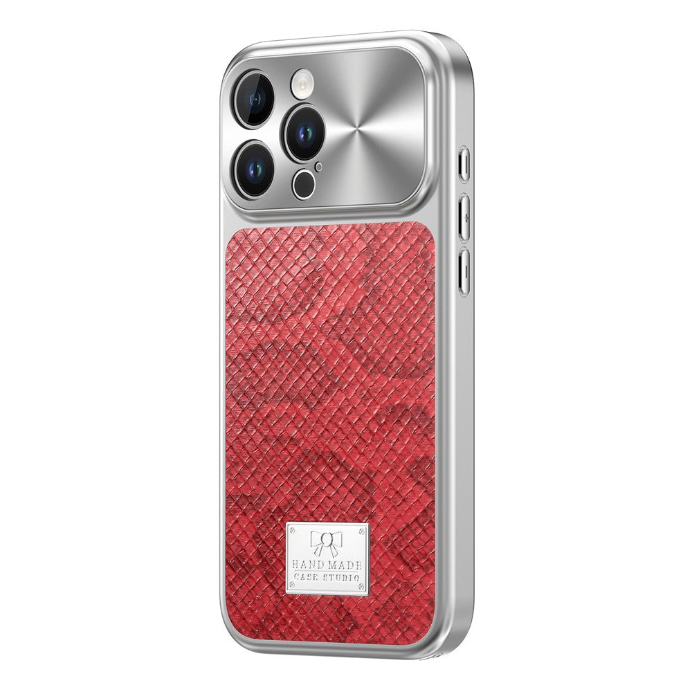 For iPhone 16 Pro Max Magnetic Case Snake Pattern Anti-Scratch PU Leather + PC + TPU Phone Cover