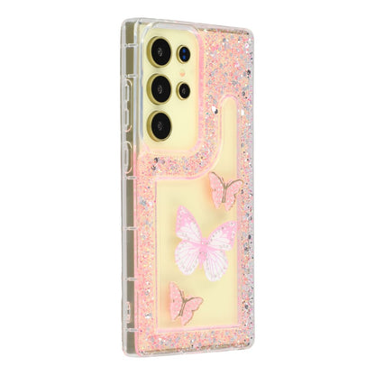 For Samsung Galaxy S25 Ultra Case DIY Butterfly Glitter Epoxy Soft TPU Phone Back Cover