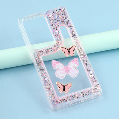 For Samsung Galaxy S25 Ultra Case DIY Butterfly Glitter Epoxy Soft TPU Phone Back Cover