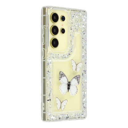 For Samsung Galaxy S25 Ultra Case DIY Butterfly Glitter Epoxy Soft TPU Phone Back Cover