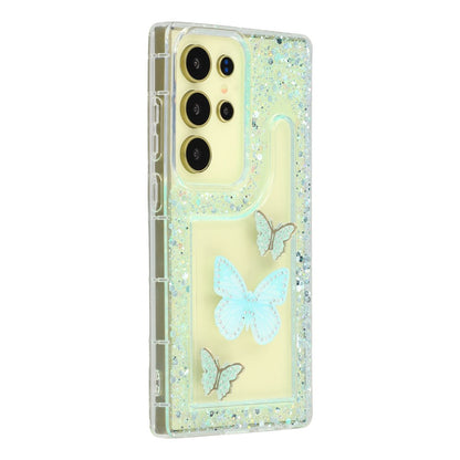 For Samsung Galaxy S25 Ultra Case DIY Butterfly Glitter Epoxy Soft TPU Phone Back Cover