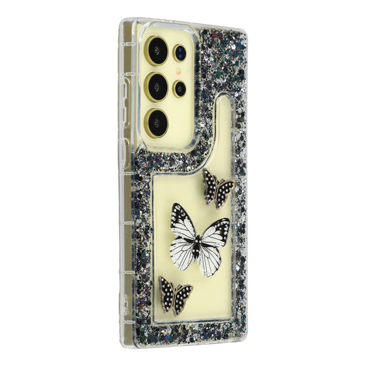 For Samsung Galaxy S25 Ultra Case DIY Butterfly Glitter Epoxy Soft TPU Phone Back Cover