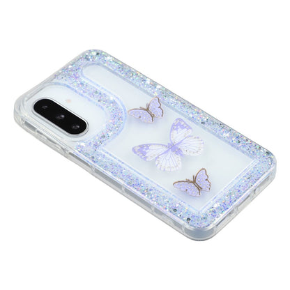 For Samsung Galaxy S26+ Case DIY Butterfly Glitter Epoxy Soft TPU Phone Back Cover