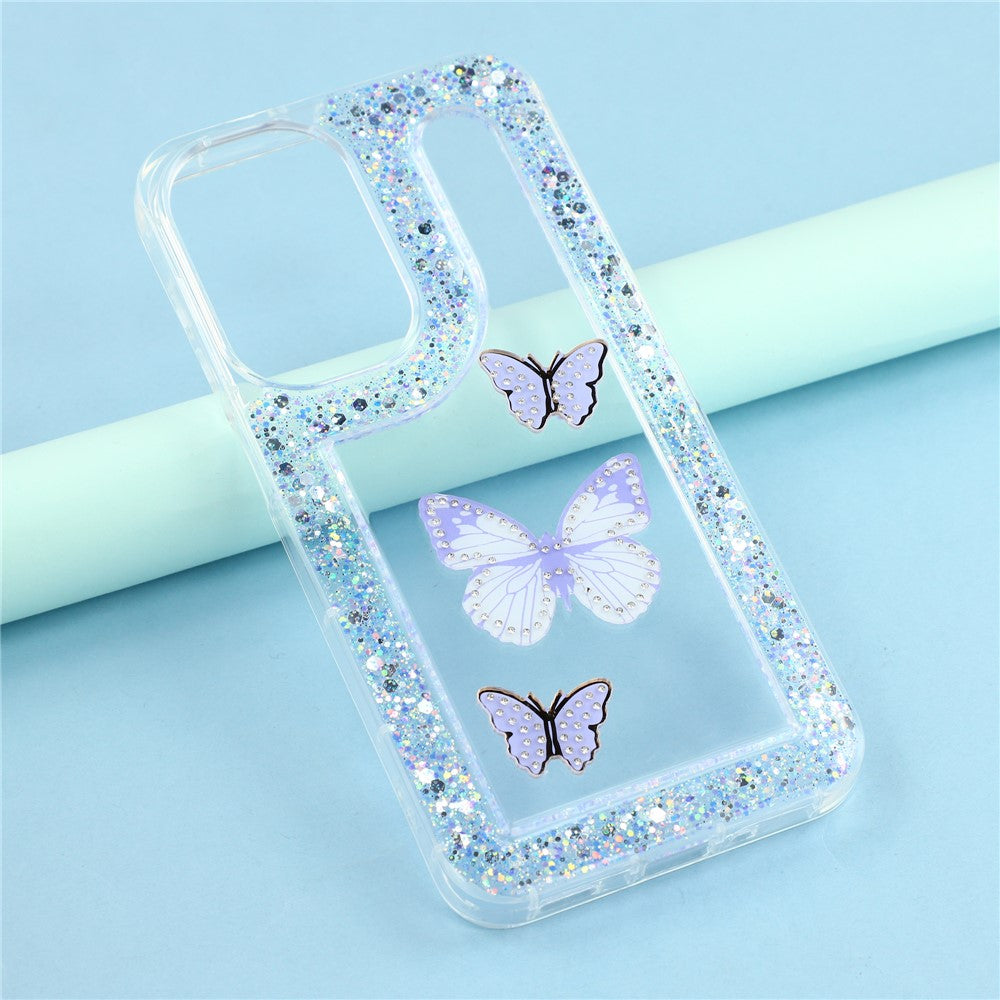 For Samsung Galaxy S26+ Case DIY Butterfly Glitter Epoxy Soft TPU Phone Back Cover
