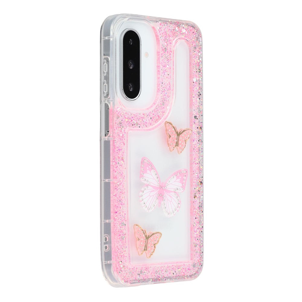 For Samsung Galaxy S26+ Case DIY Butterfly Glitter Epoxy Soft TPU Phone Back Cover