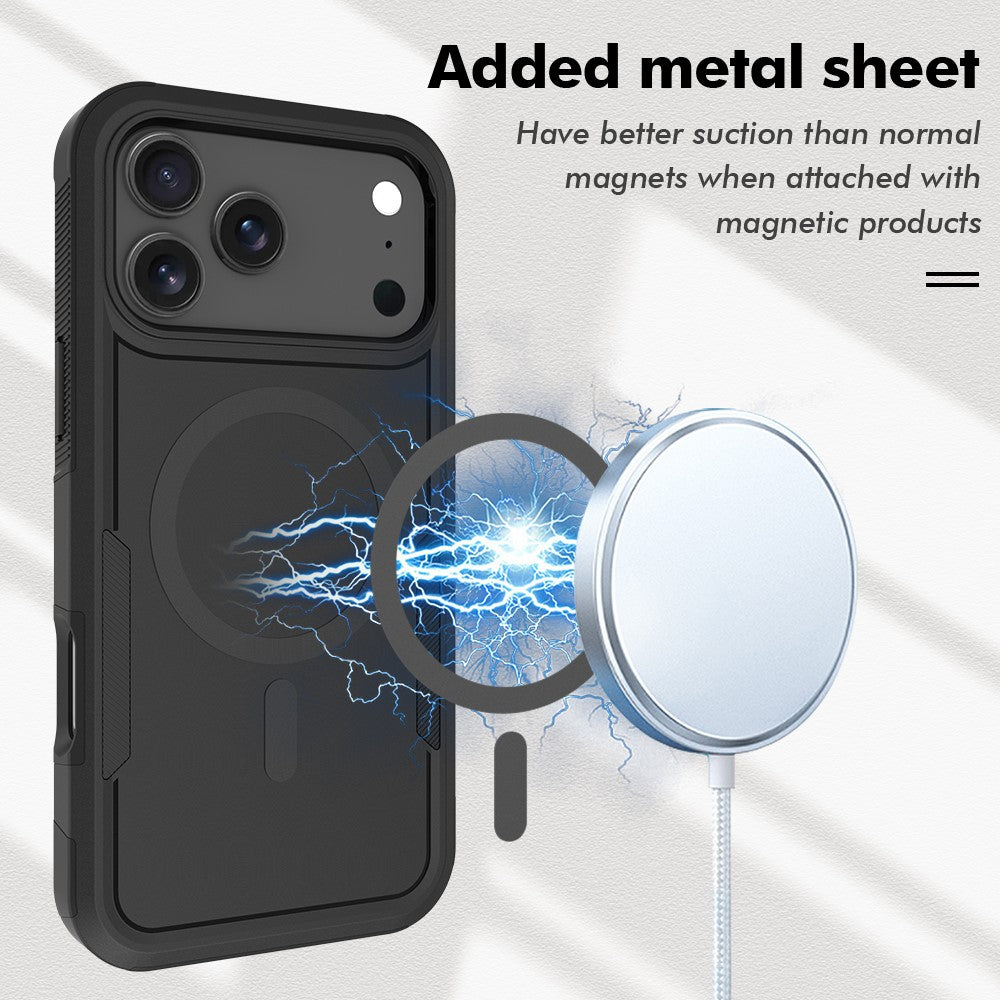 For iPhone 17 Pro Max Magnetic Case Dual Layer PC TPU Shockproof Phone Cover