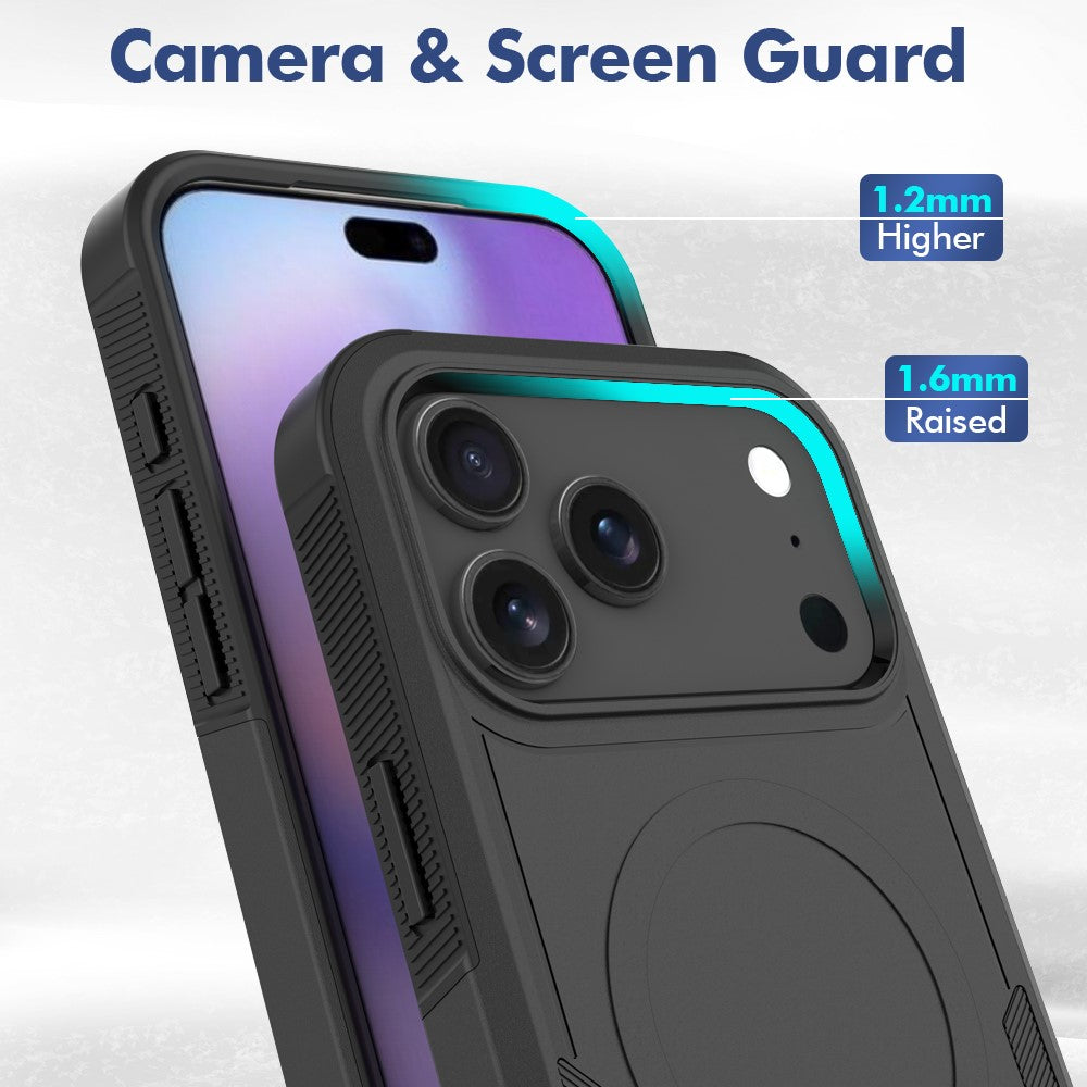 For iPhone 17 Pro Magnetic Case Dual Layer PC TPU Shockproof Phone Cover
