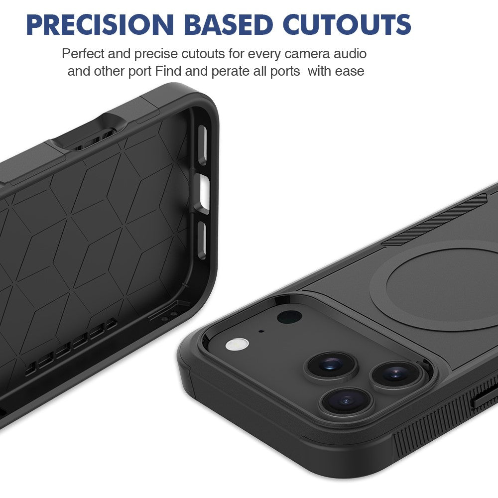 For iPhone 17 Pro Magnetic Case Dual Layer PC TPU Shockproof Phone Cover