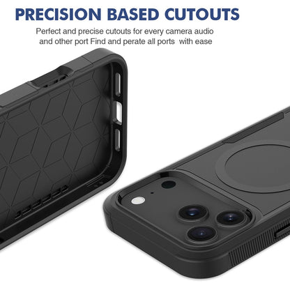 For iPhone 17 Pro Magnetic Case Dual Layer PC TPU Shockproof Phone Cover
