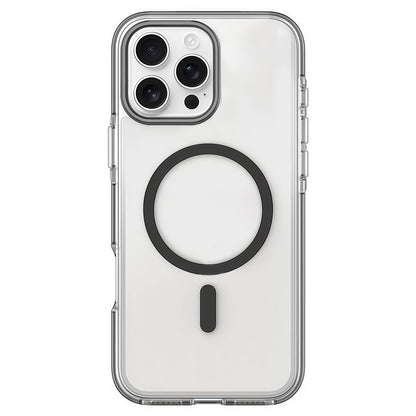 For iPhone 16 Pro Max Magnetic Case Clear PC TPU TPE Shockproof Cover Compatible with MagSafe