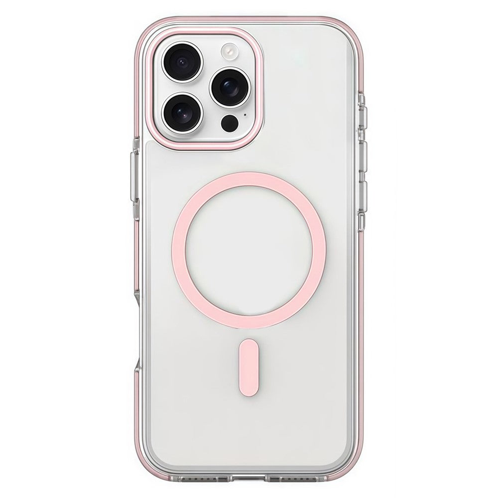 For iPhone 16 Pro Max Magnetic Case Clear PC TPU TPE Shockproof Cover Compatible with MagSafe