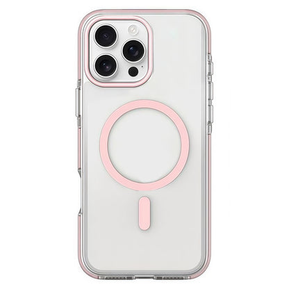 For iPhone 16 Pro Max Magnetic Case Clear PC TPU TPE Shockproof Cover Compatible with MagSafe