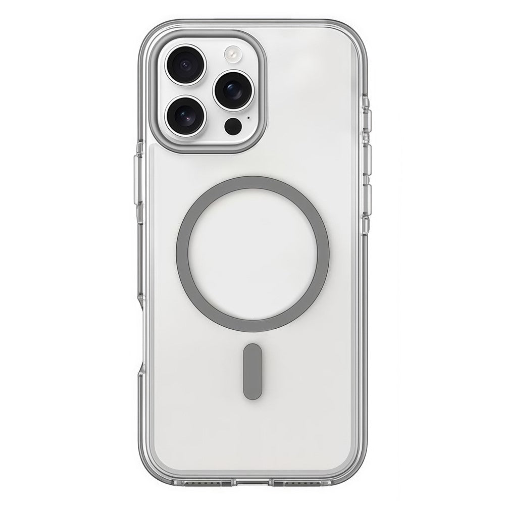 For iPhone 16 Pro Max Magnetic Case Clear PC TPU TPE Shockproof Cover Compatible with MagSafe