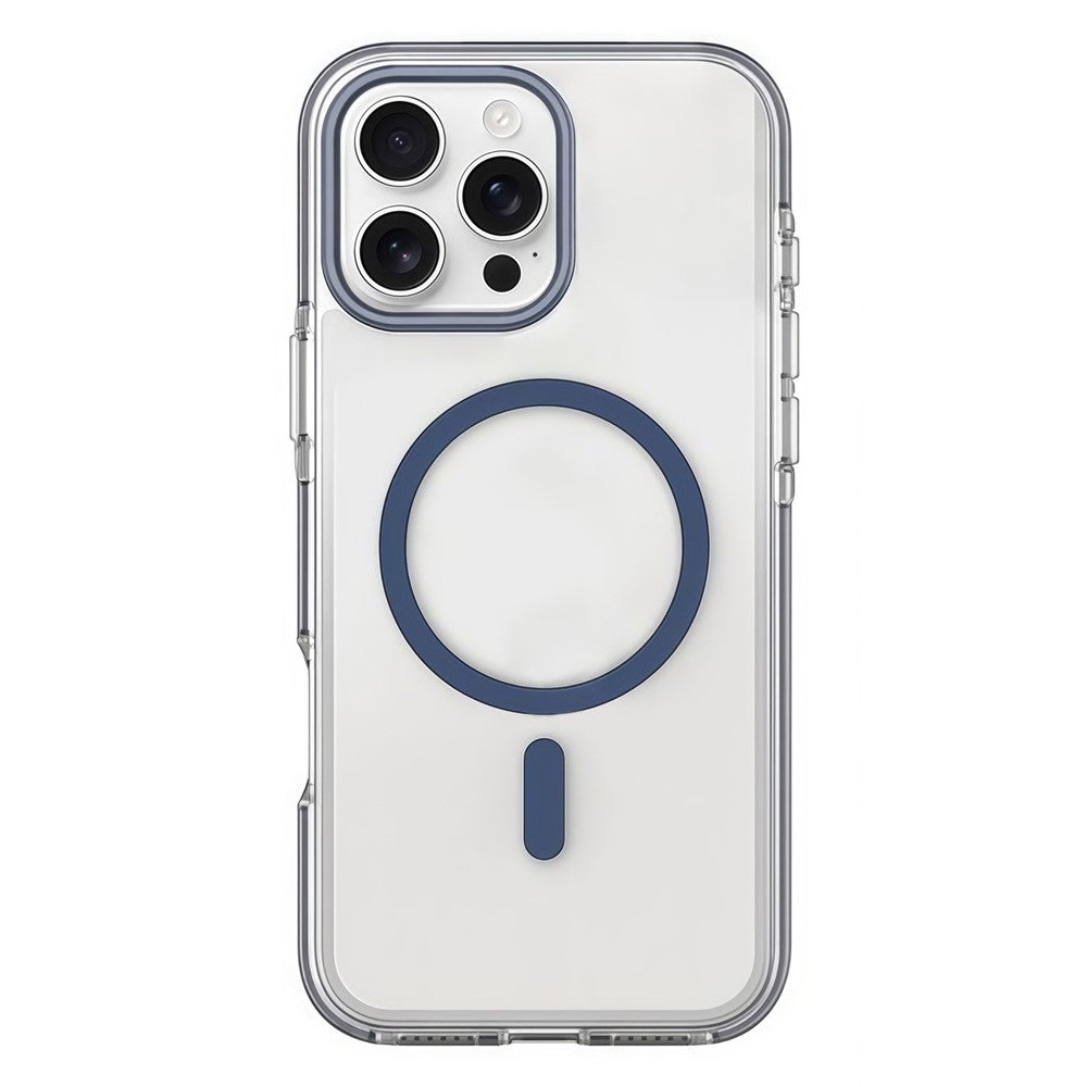For iPhone 16 Pro Max Magnetic Case Clear PC TPU TPE Shockproof Cover Compatible with MagSafe