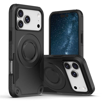 For iPhone 17 Pro Max Magnetic Case Shockproof PC + TPU Anti-Slip Textured Phone Cover