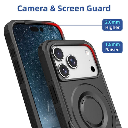 For iPhone 17 Pro Max Magnetic Case Shockproof PC + TPU Anti-Slip Textured Phone Cover