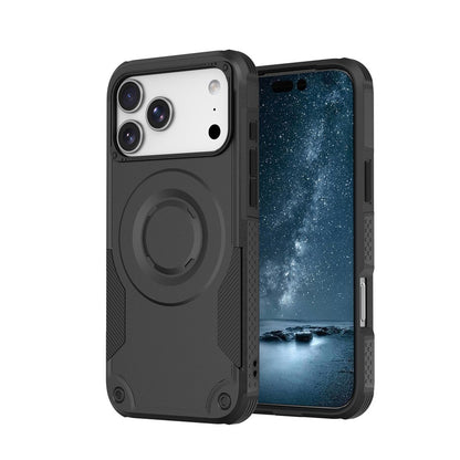 For iPhone 17 Pro Max Magnetic Case Shockproof PC + TPU Anti-Slip Textured Phone Cover