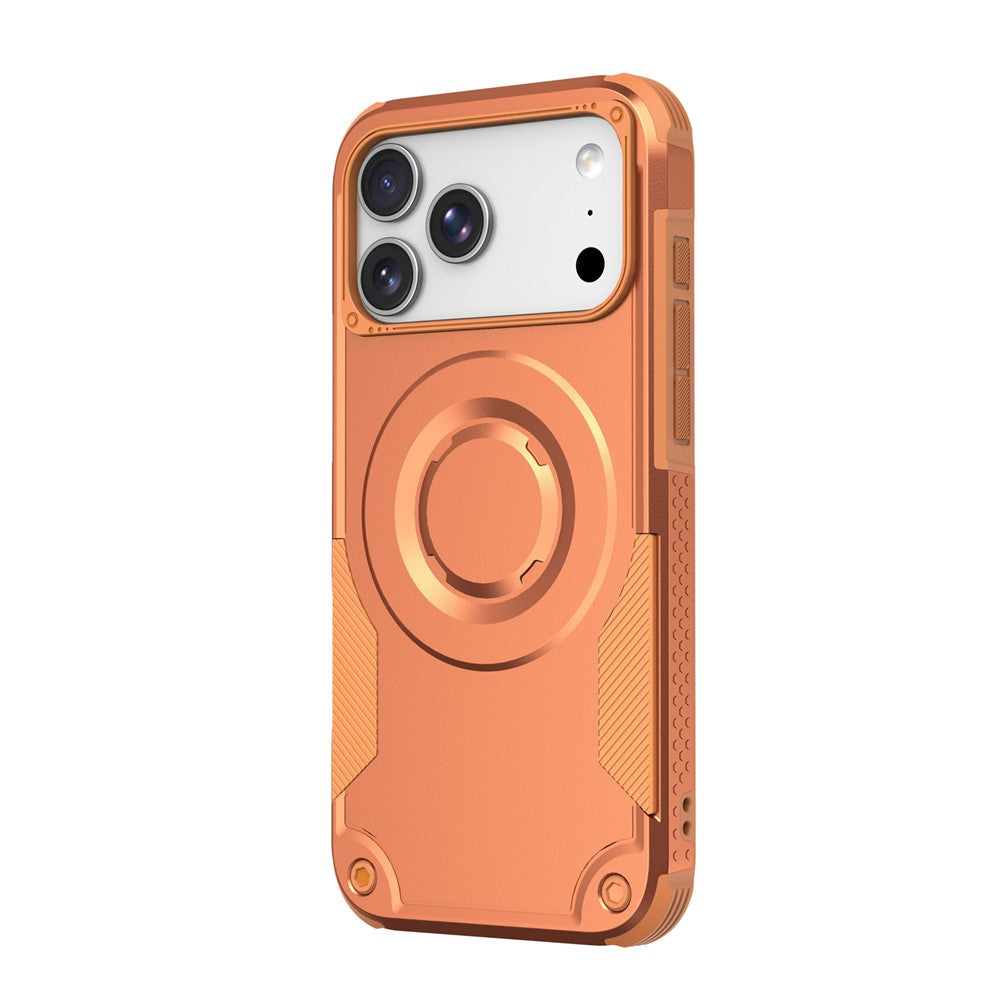 For iPhone 17 Pro Magnetic Case Shockproof PC + TPU Anti-Slip Textured Phone Cover