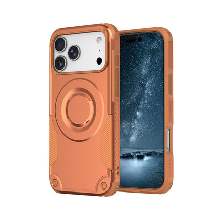 For iPhone 17 Pro Magnetic Case Shockproof PC + TPU Anti-Slip Textured Phone Cover
