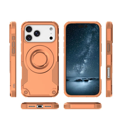 For iPhone 17 Pro Magnetic Case Shockproof PC + TPU Anti-Slip Textured Phone Cover