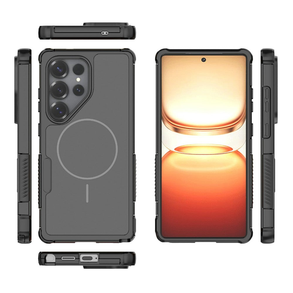 For Samsung Galaxy S25 Ultra Magnetic Case Shockproof Airbag PC+TPU Phone Cover